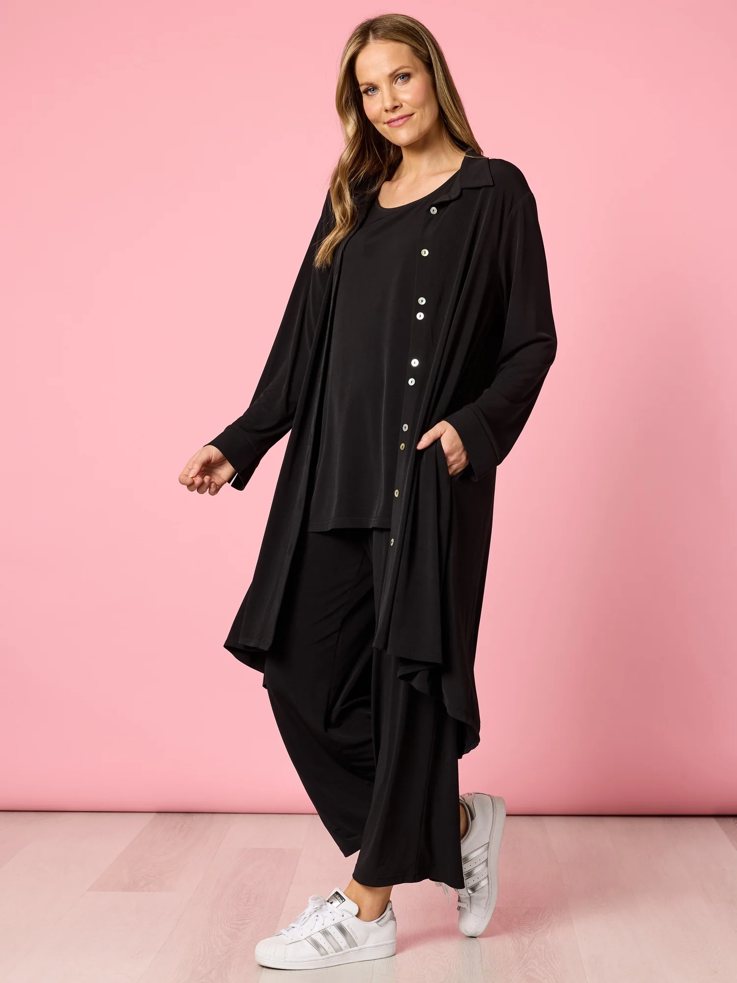 Traveller Longline Cardigan - Black - Image 4