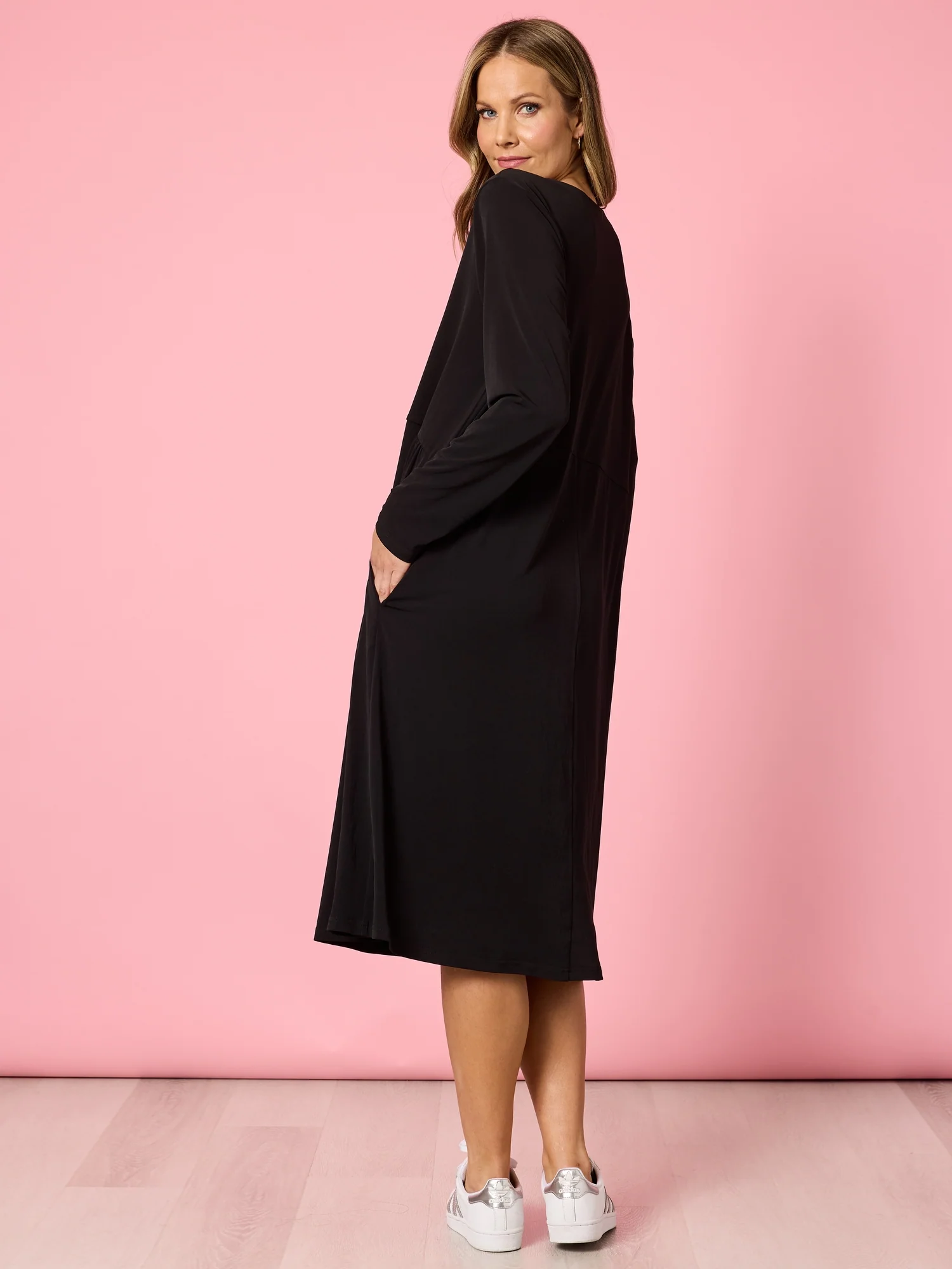Traveller Long Sleeve Dress - Black - Image 4
