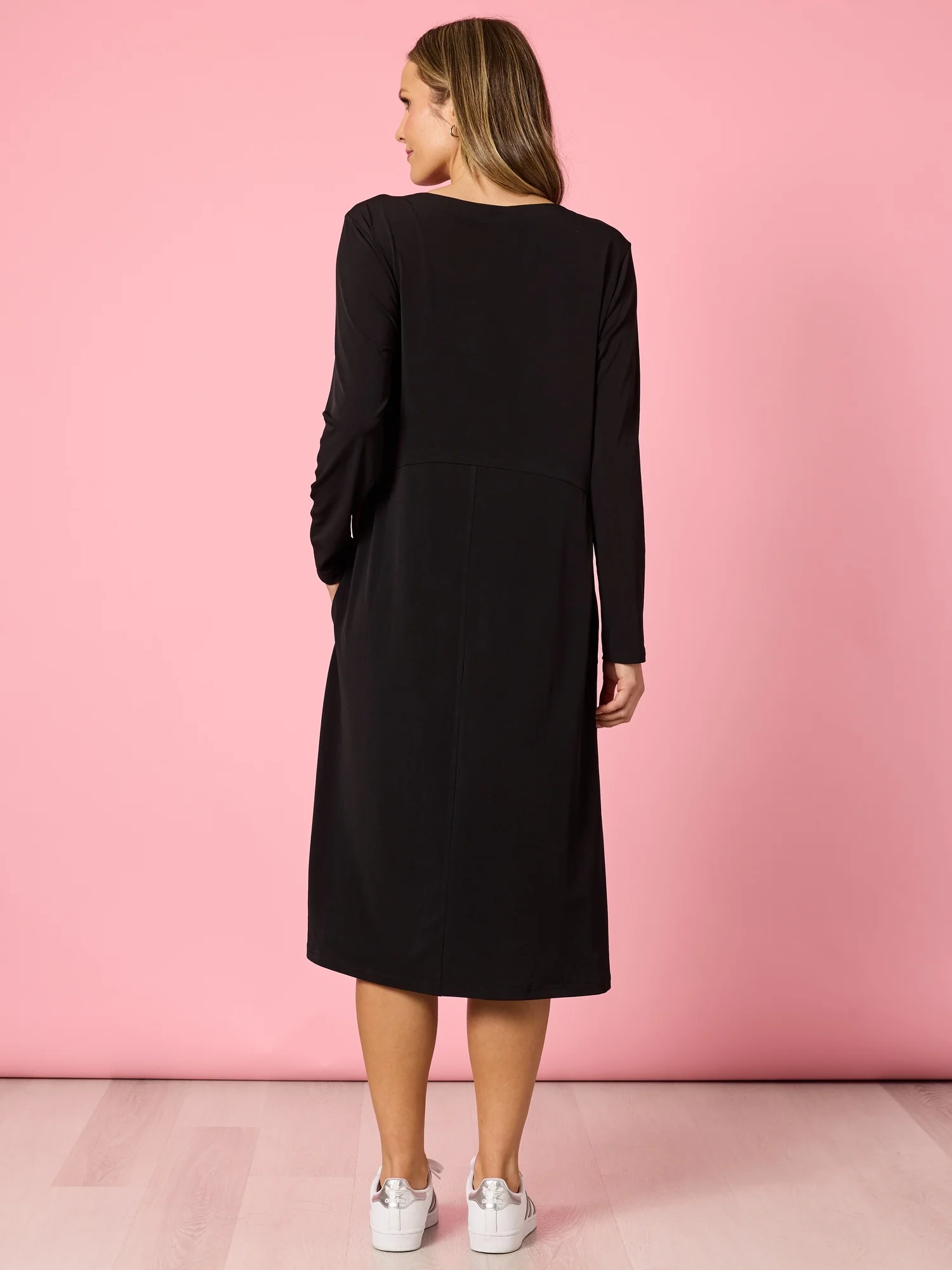 Traveller Long Sleeve Dress - Black - Image 5