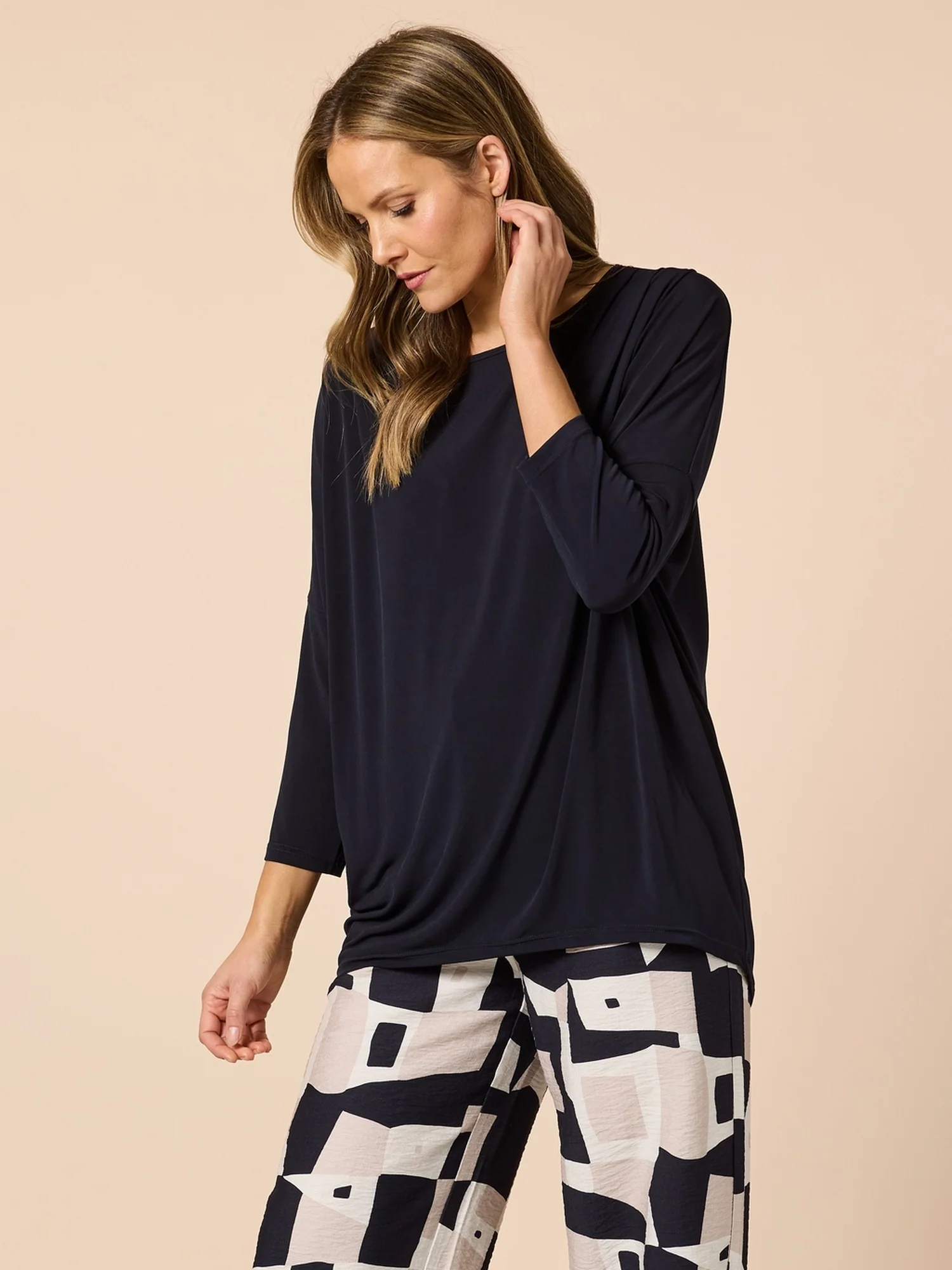 Traveller Pleat Top - Navy - Image 3