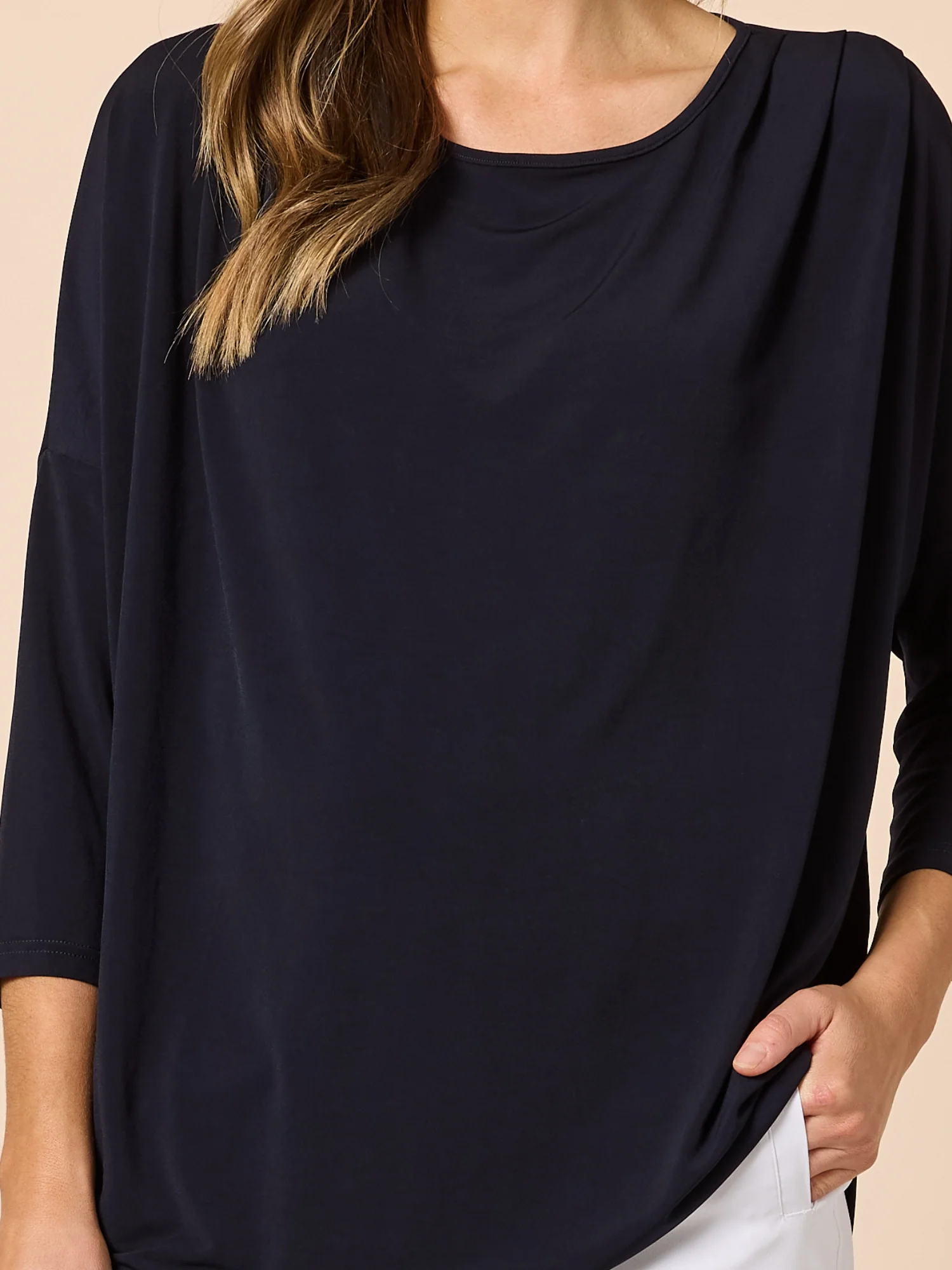 Traveller Pleat Top - Navy - Image 6