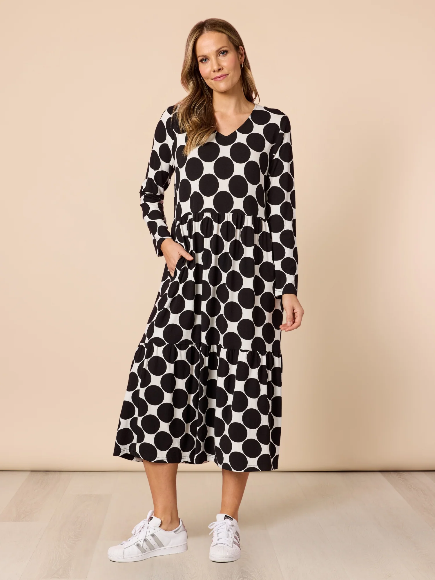 Tres Bien Spot Print Dress - Black/White