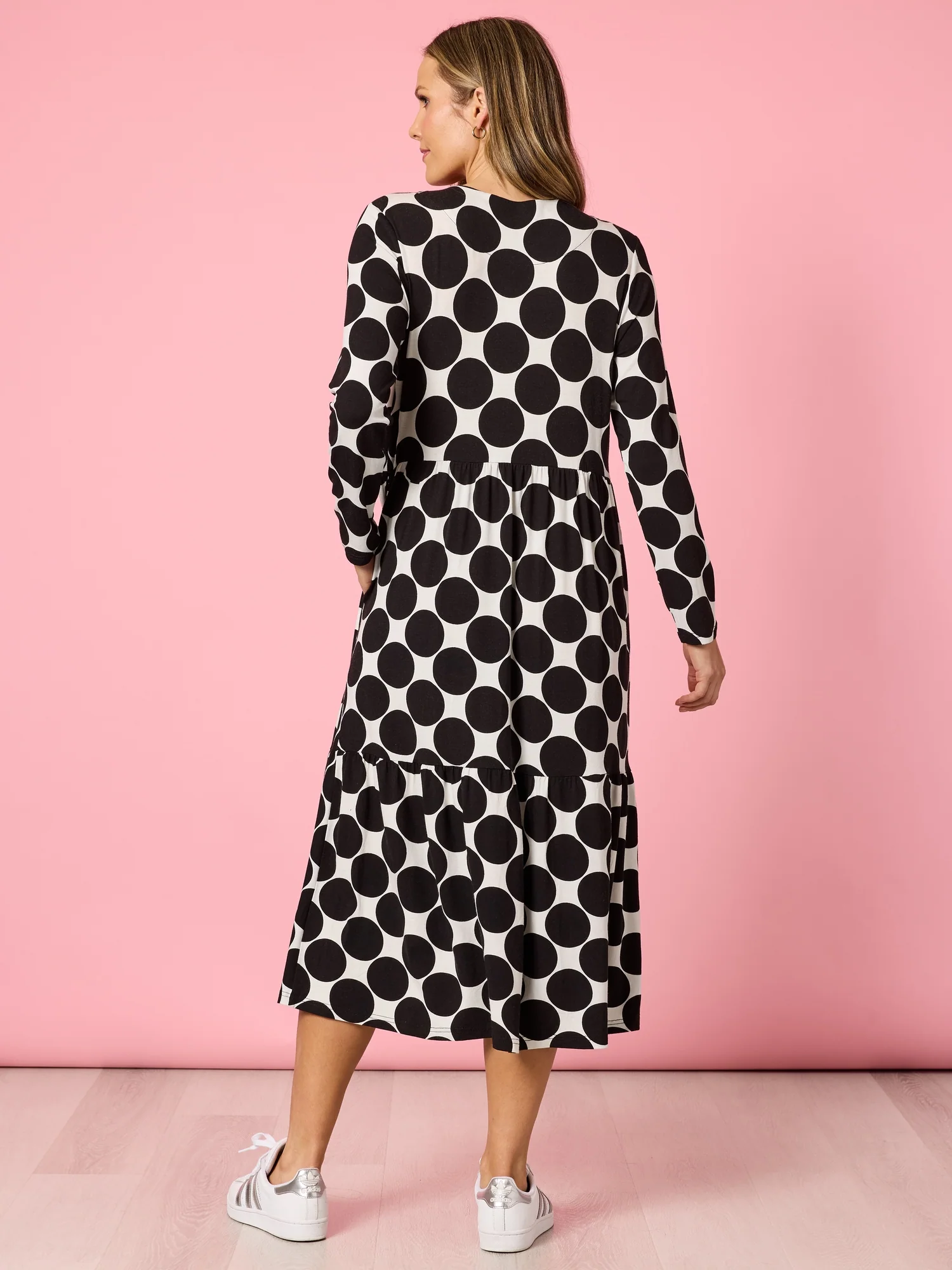 Tres Bien Spot Print Dress - Black/White - Image 5