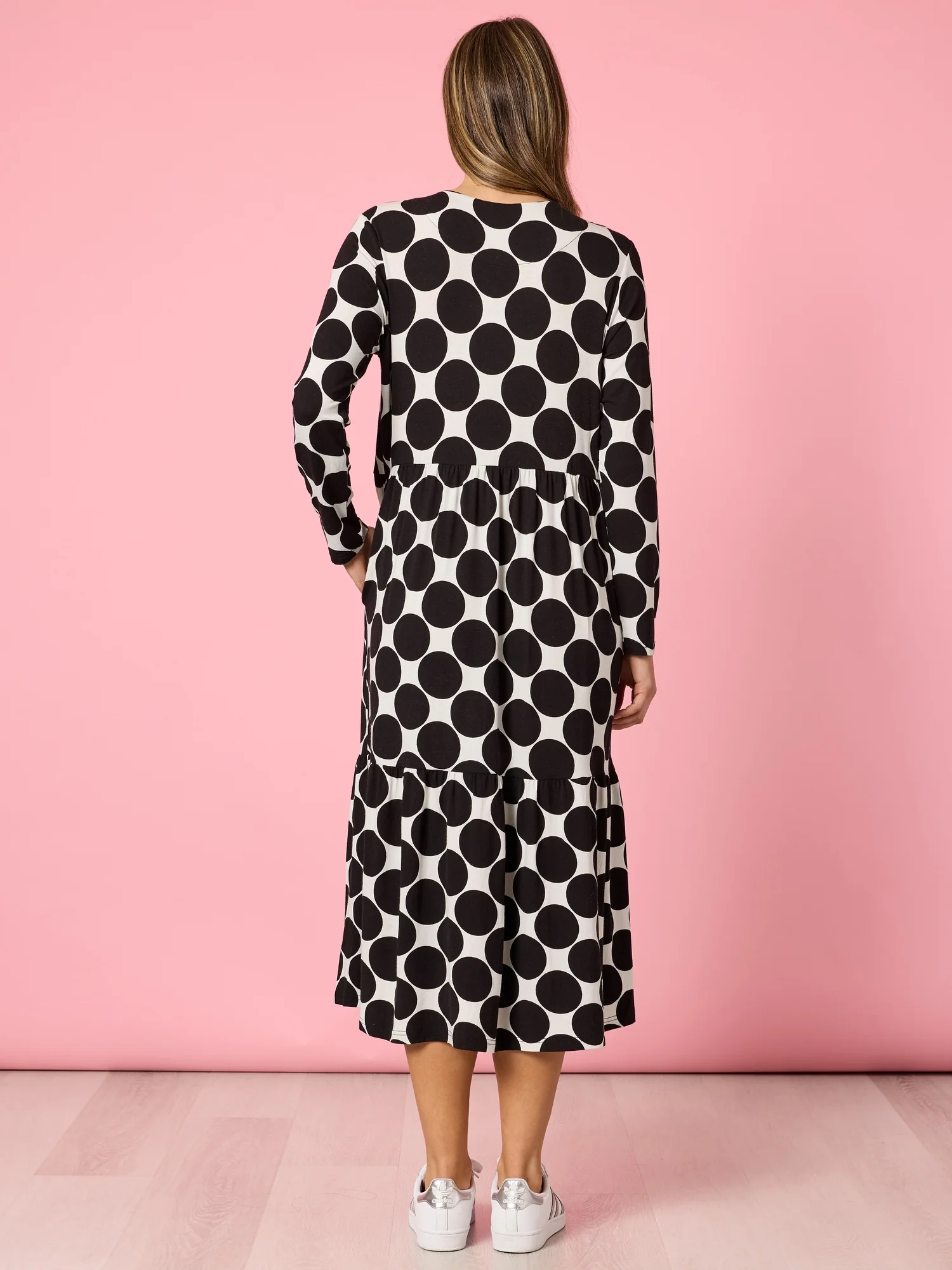 Tres Bien Spot Print Dress - Black/White - Image 6
