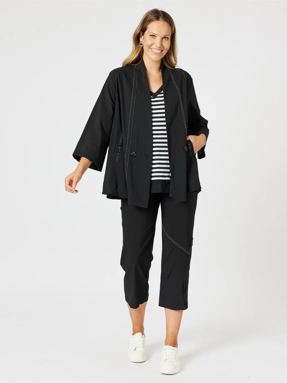 Tribeca Stitch Detail Pant - Black - Image 2