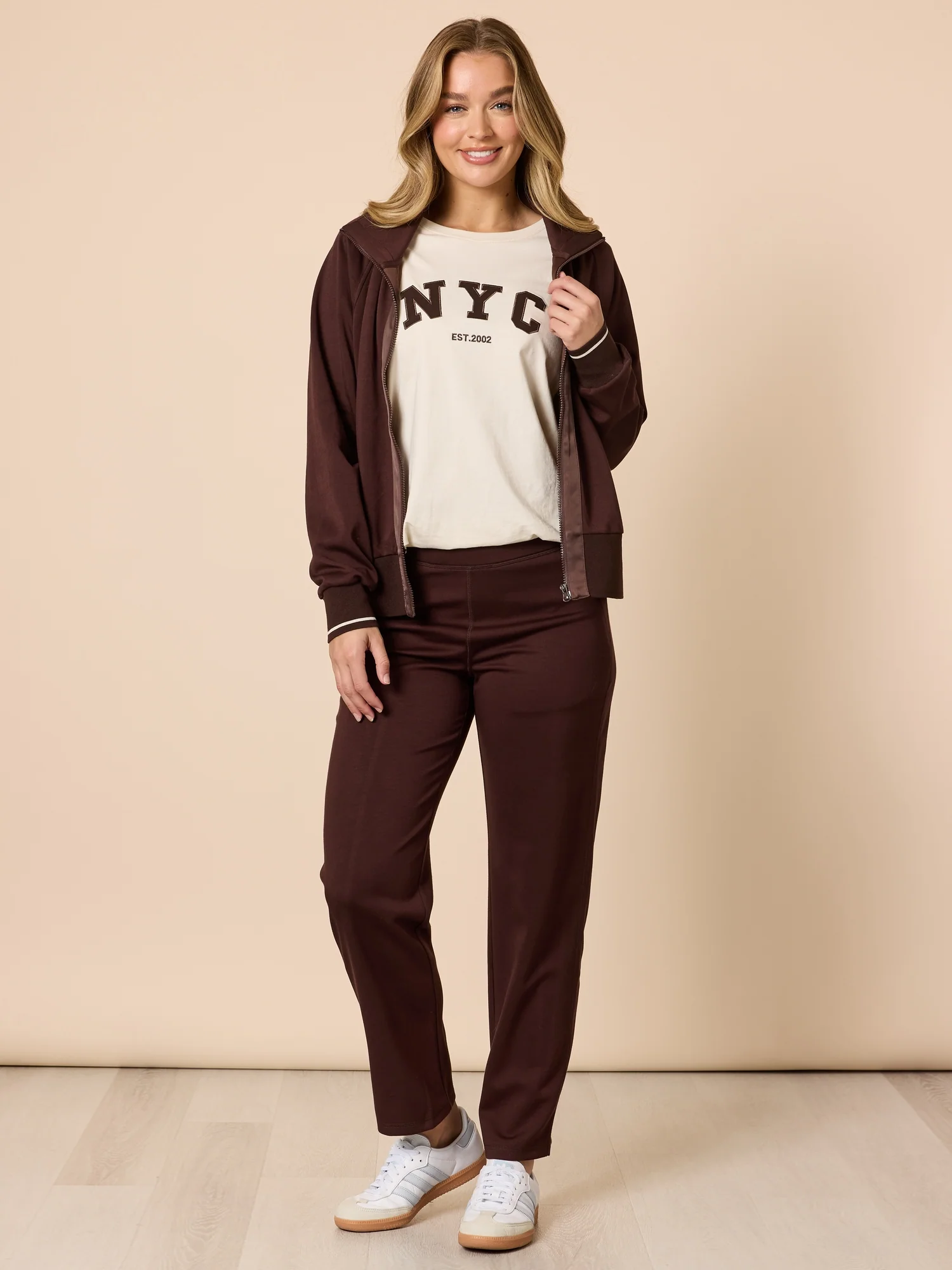 Urban City Straight Leg Pant - Coffee - Image 2