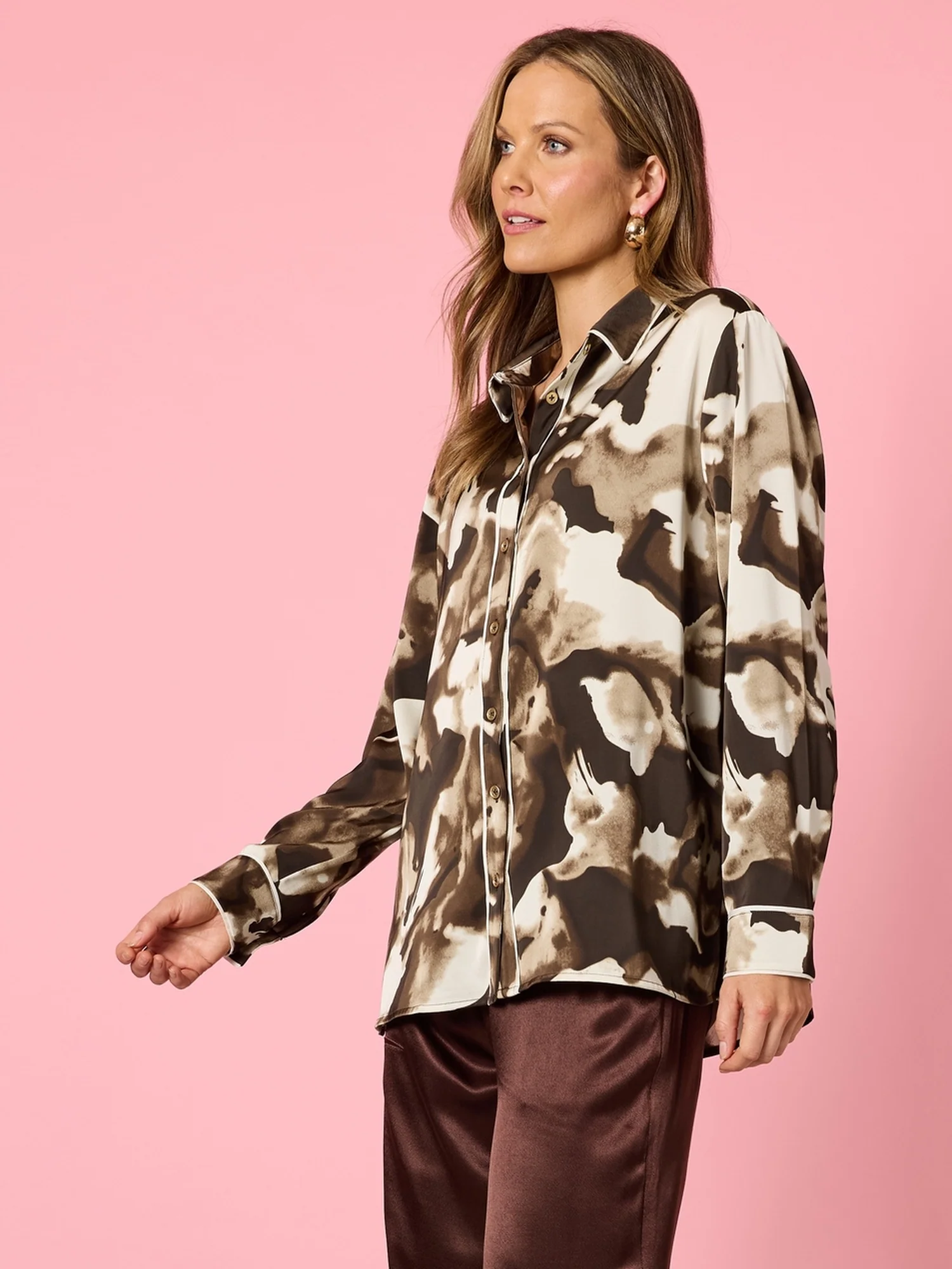 Venice Print Shirt - Espresso Multi - Image 3