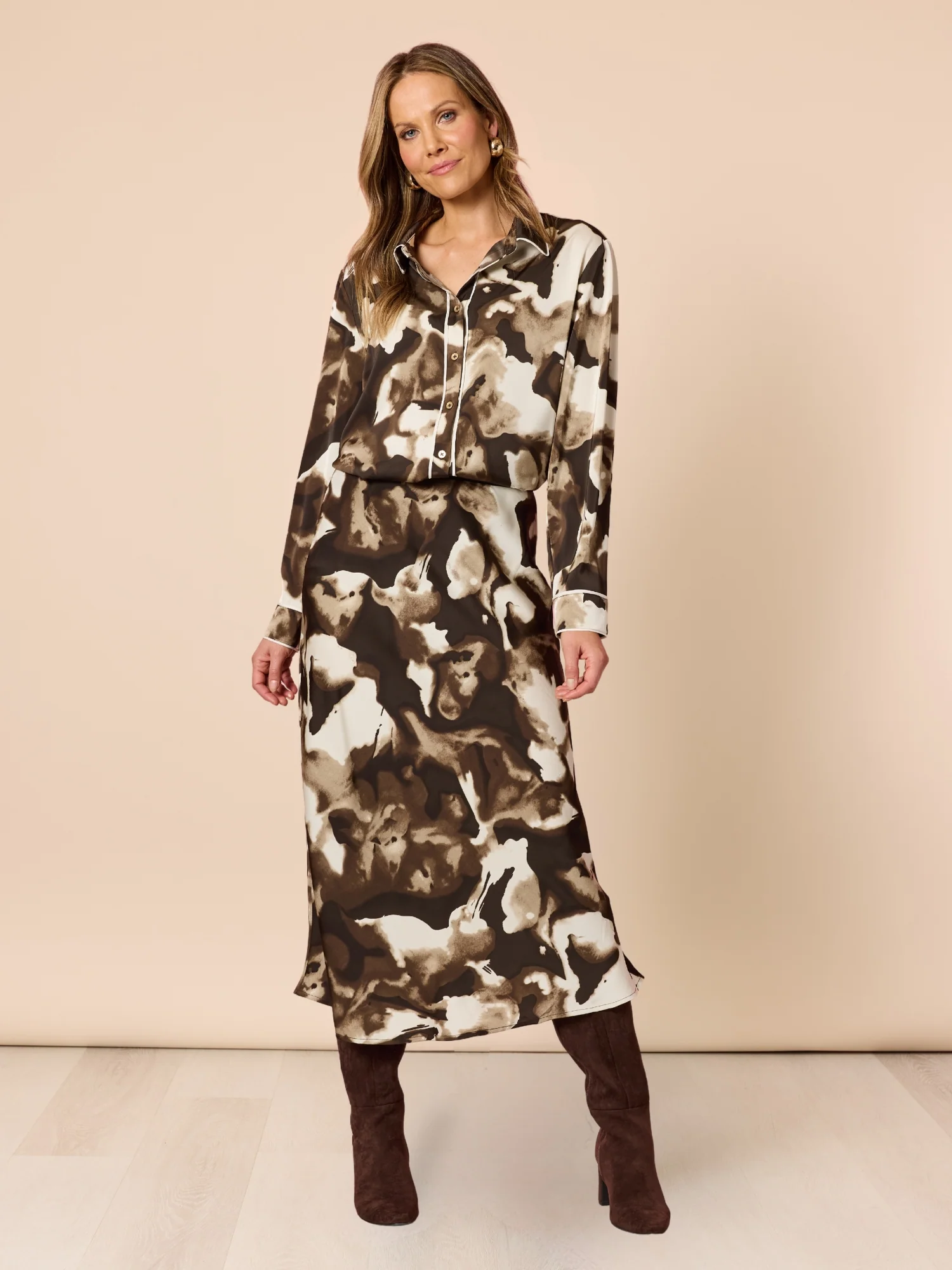 Venice Print Shirt - Espresso Multi - Image 6