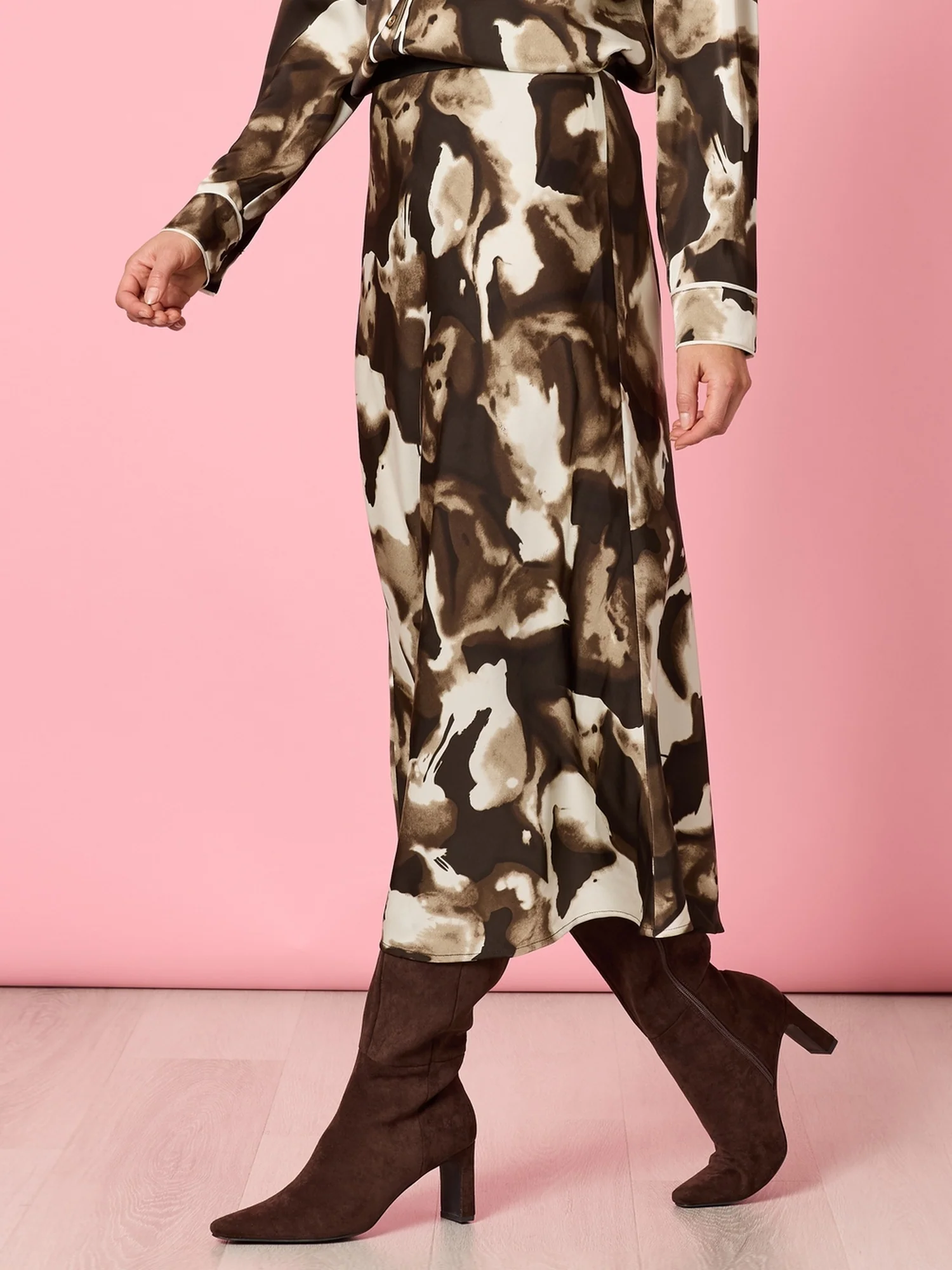 Venice Print Skirt - Espresso Multi - Image 3