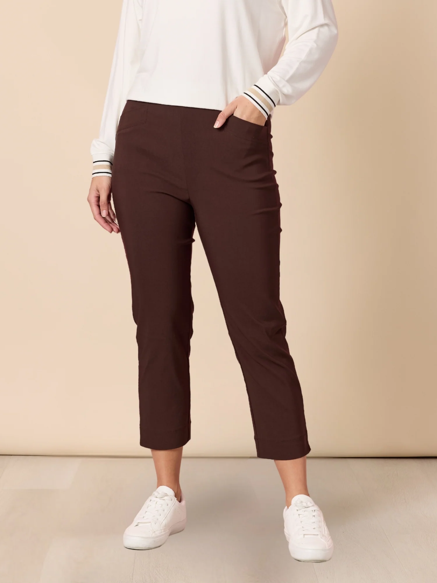 Zara Stretch Pant - Coffee