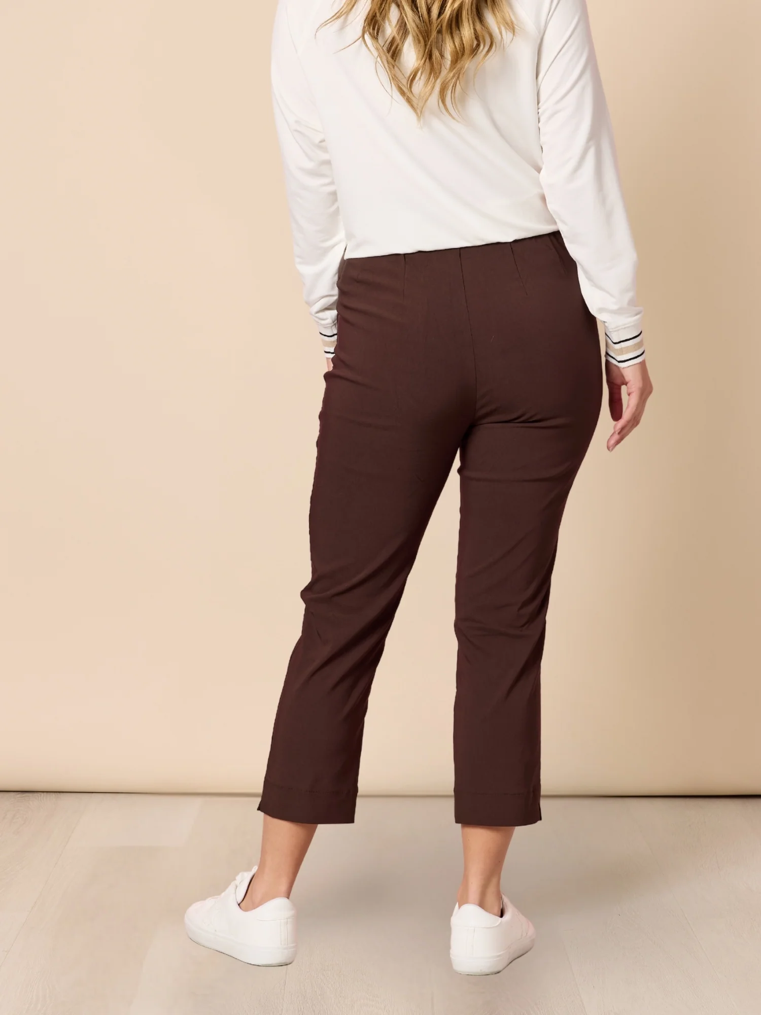 Zara Stretch Pant - Coffee - Image 5